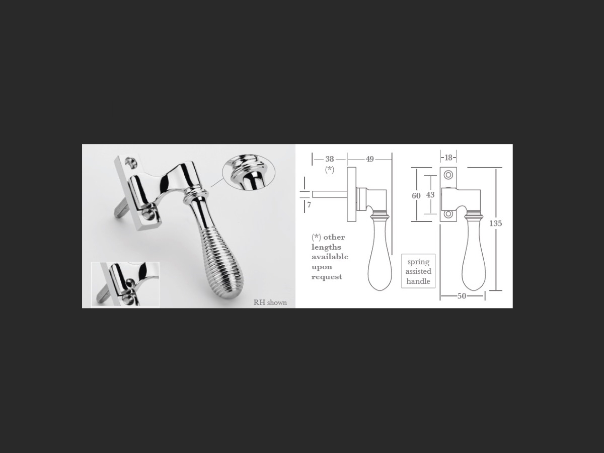 Оконная ручка Frank Allart 0300 полированный хром