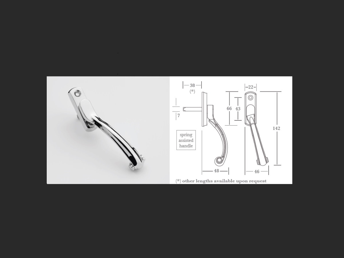 Оконная ручка Frank Allart 0355 полированный хром