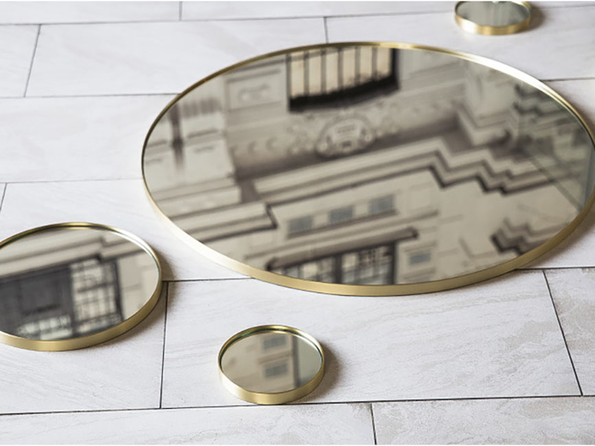 Зеркало круглое Furnitek FG-10002025 матовая латунь