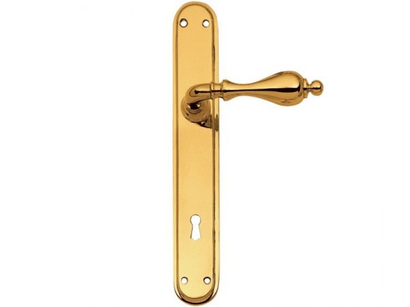 Дверная ручка на планке Enrico Cassina CLEMENTINA C14010 полированная латунь