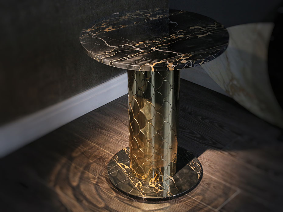 Стол кофейный Ar-Deco FG-064 круглый полированная латунь