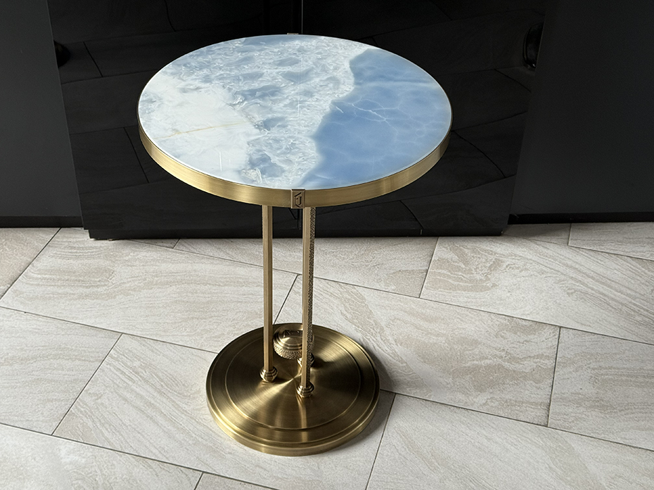 Стол кофейный FURNTEK Ar-Deco FG-205 круглый античная латунь