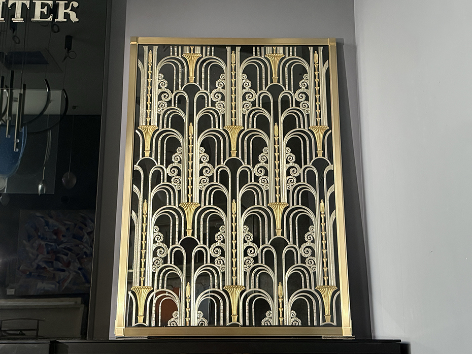 Картина со стеклом FURNITEK FG-307 в матовой латунной раме