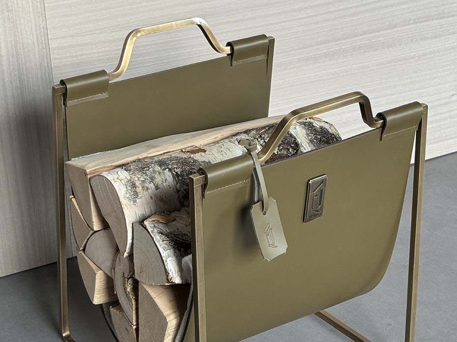 Каминный набор с дровницей FURNITEK FG-01114 античная латунь