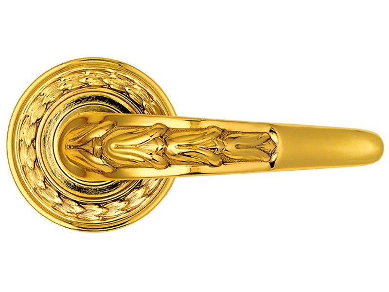 Дверная ручка на розетке Enrico Cassina ORTENSIA 718 полированная латунь