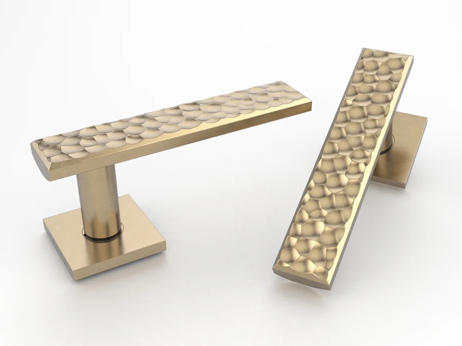 Дверная ручка на розетке Oliver Knights Benjamin LH матовая латунь