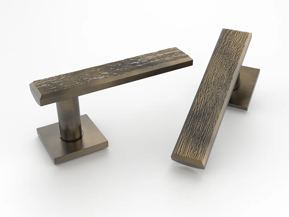 Дверная ручка на розетке Oliver Knights Serlo LH античная латунь