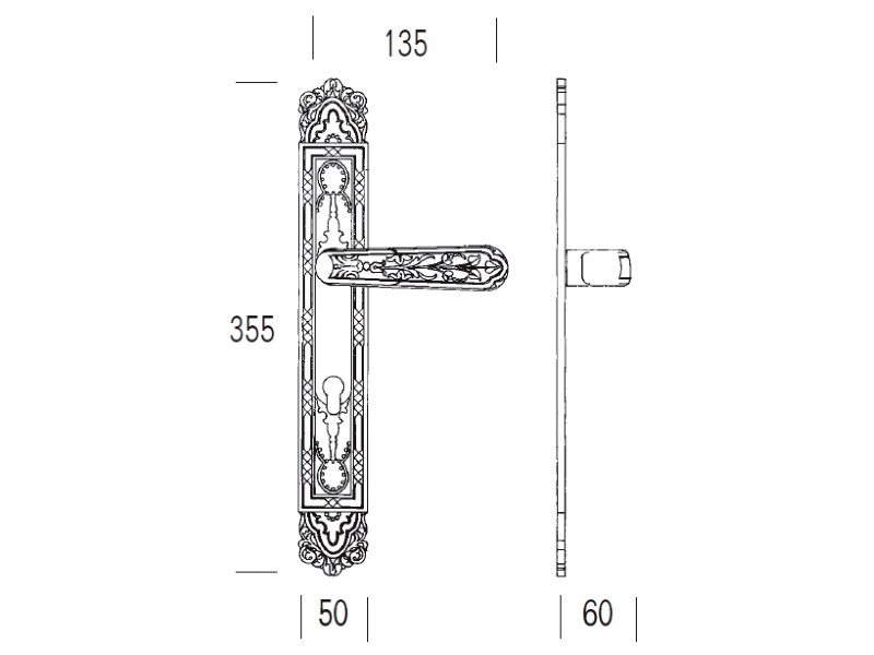Дверная ручка на планке Salice Paolo RIYADH 4311/2