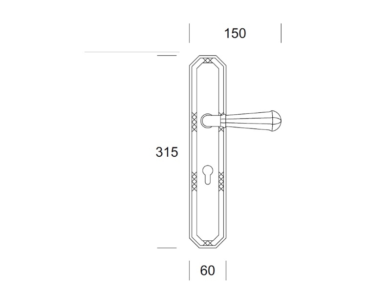 Дверная ручка на планке Salice Paolo SFORZA 3011