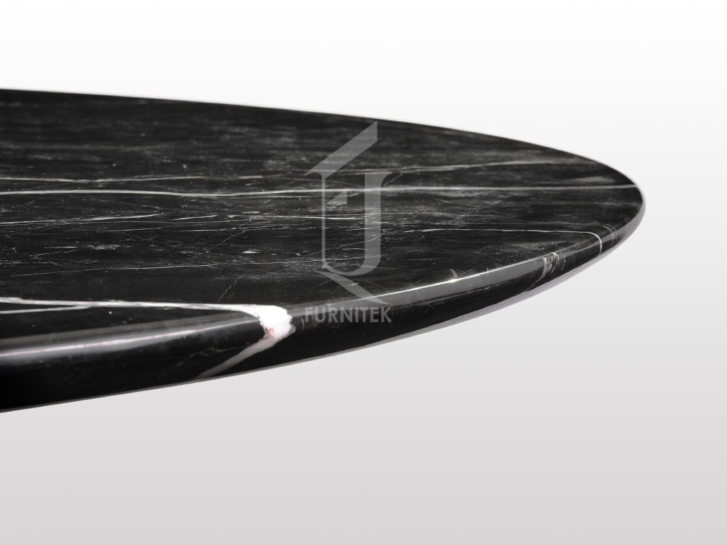 Стол обеденный Ar-Deco Furnitek FG-018 из латуни столешница натуральный мрамор