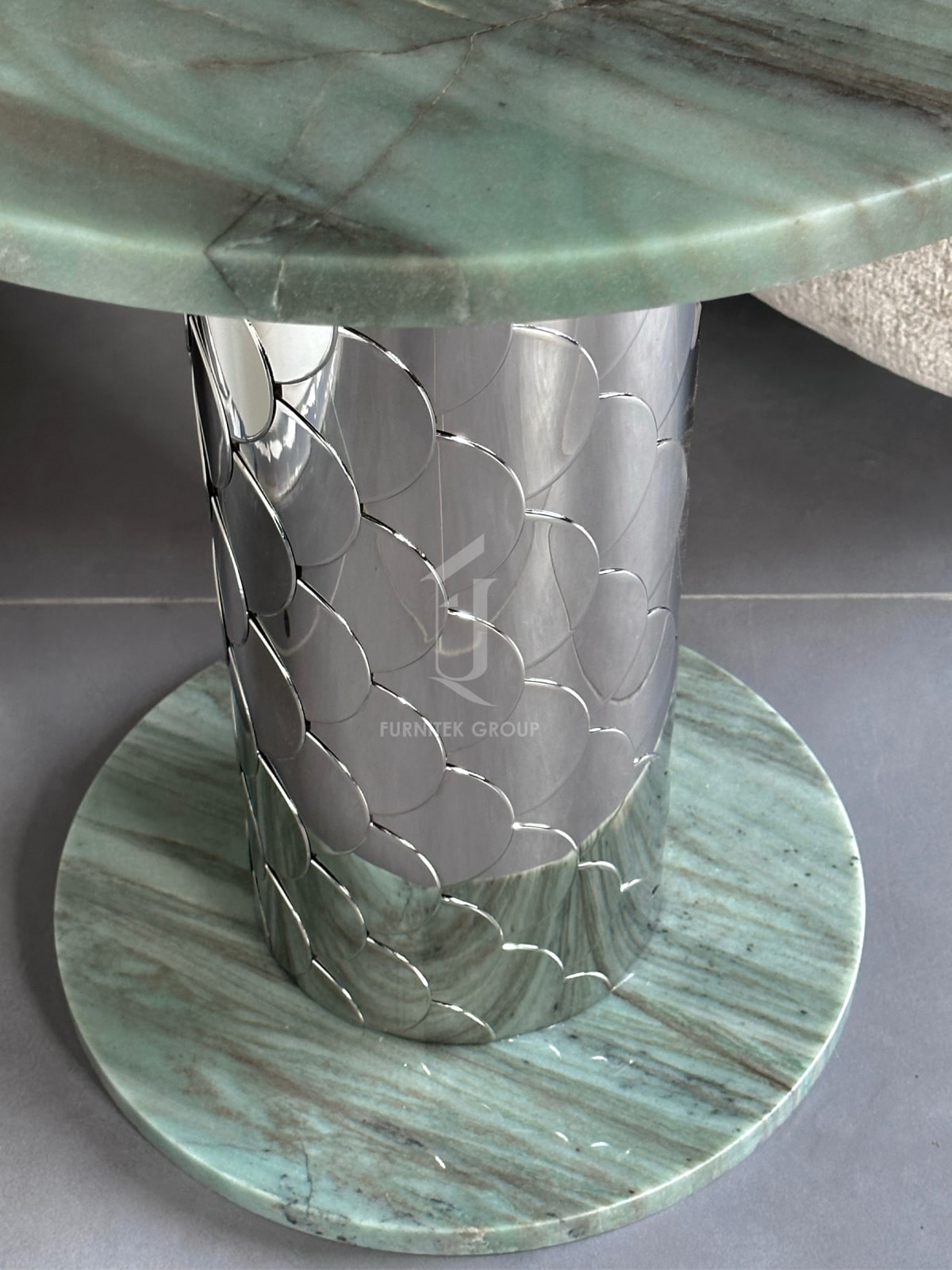 Столик кофейный круглый Ar-Deco Furnitek FG-038 столешница Кварцит