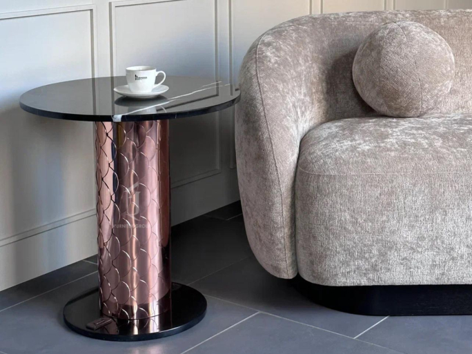 Стол кофейный Ar-Deco FG-028 круглый полированная медь