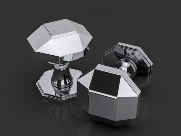 Дверная ручка-кноб Oliver Knights Duke полированный никель