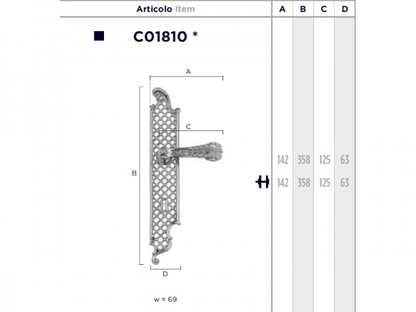 Дверная ручка на планке Enrico Cassina GABRIELLE C01810