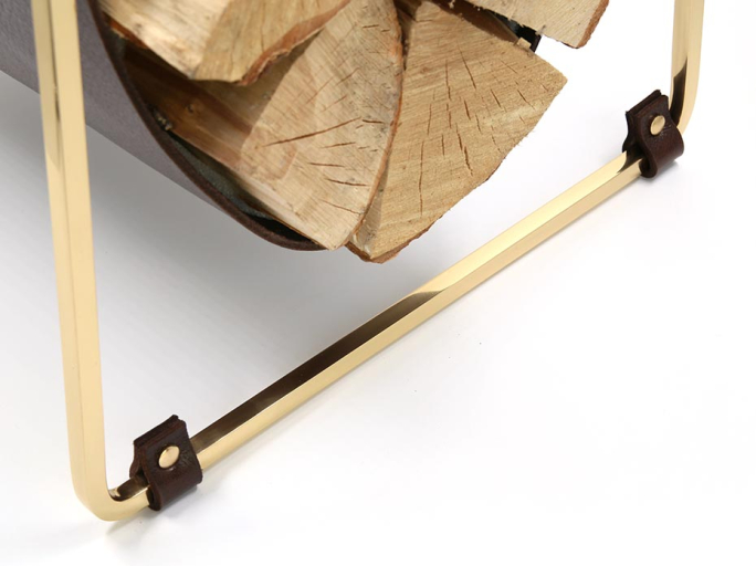 Дровница с кожаной вставкой Furnitek FG-12029