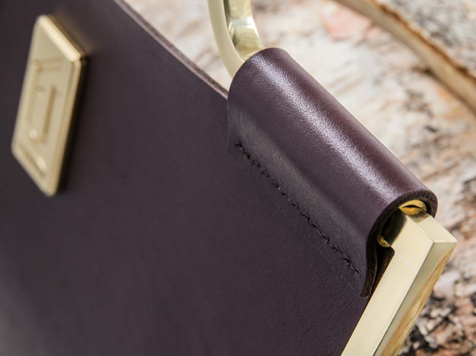 Дровница с кожаной вставкой Furnitek FG-12036