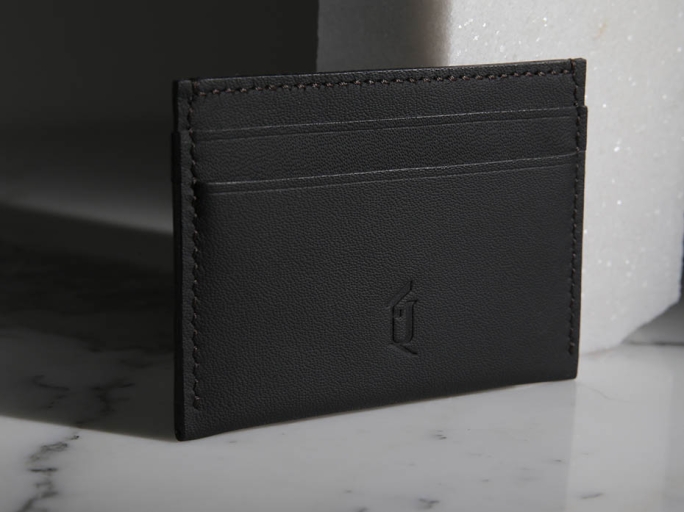 Картхолдер из натуральной кожи FURNITEK модель FG-041003 Nappa Dark Black №19