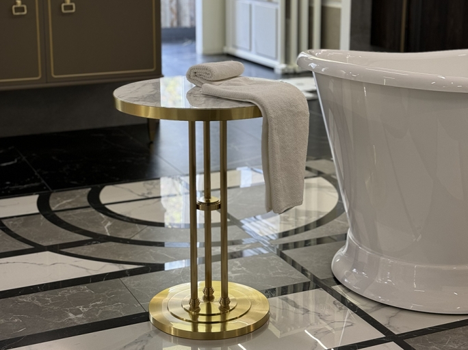 Стол кофейный FURNTEK Ar-Deco FG-055 круглый матовая латунь