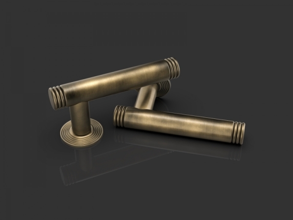 Дверная ручка на розетке Oliver Knights Millie LH античная латунь