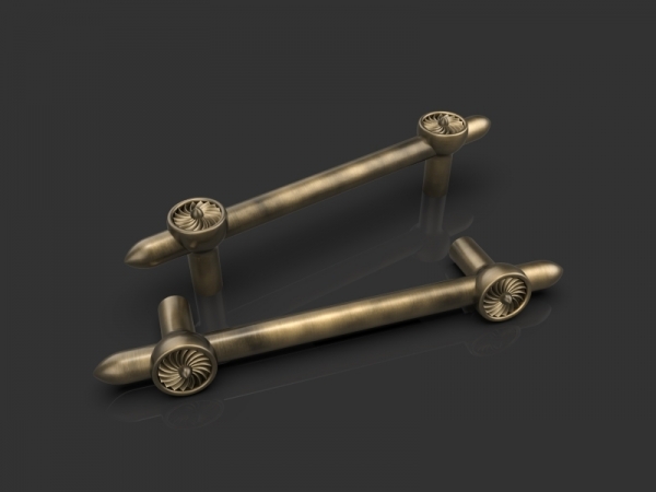 Дверная ручка-скоба Oliver Knights Origins PH античная бронза