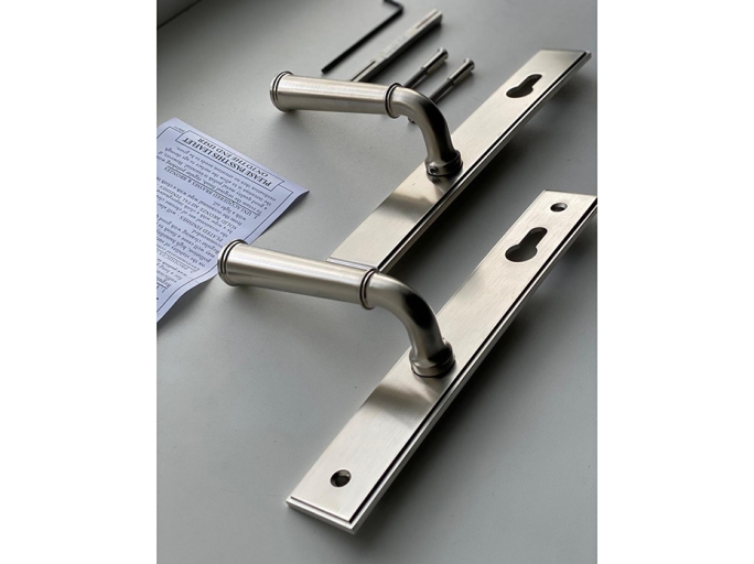 Ручка для балконной двери на узкой планке Frank Allart 7774597E01AA  матовый никель