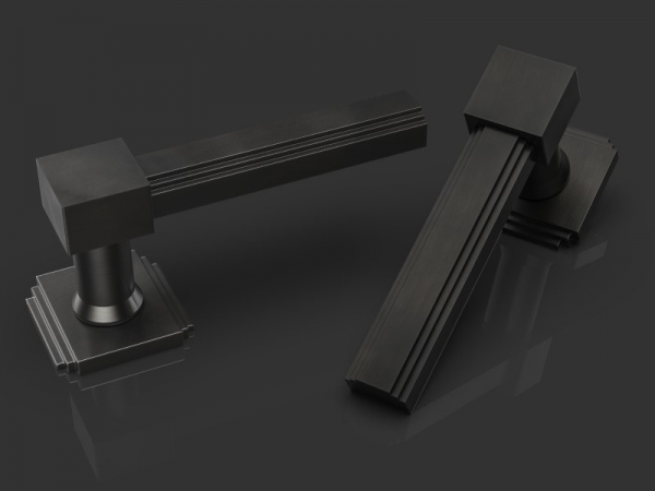 Дверная ручка на розетке Oliver Knights Peyton черненая латунь