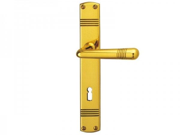 Дверная ручка на планке P.Bisschop 1870/8067 полированная латунь