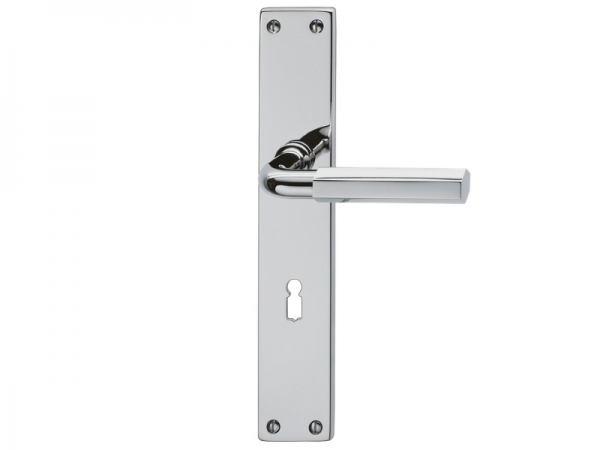 Дверная ручка на планке P.Bisschop Секскант 1930/8024 полированный хром