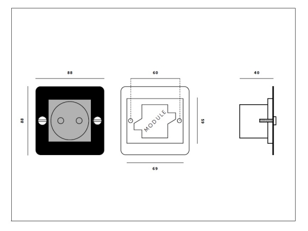 Розетка Buster & Punch одинарная 1G_Euro UK-MG-CO-1G-WH-BR