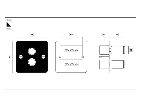 Диммер Buster & Punch двойной UK-DI-CO-2G-WH-ST-A