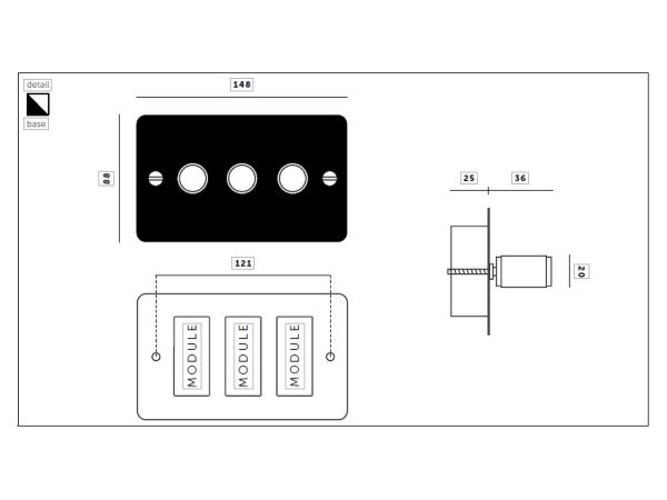 Диммер Buster & Punch тройной UK-DI-CO-3G-BR-A латунь