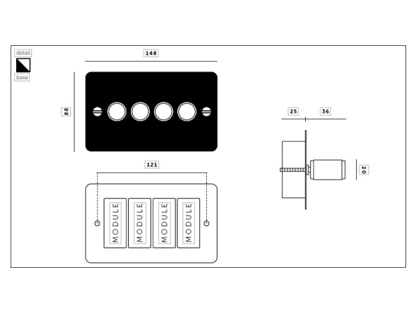 Диммер Buster & Punch четырехклавишный UK-DI-CO-4G-BR-A латунь