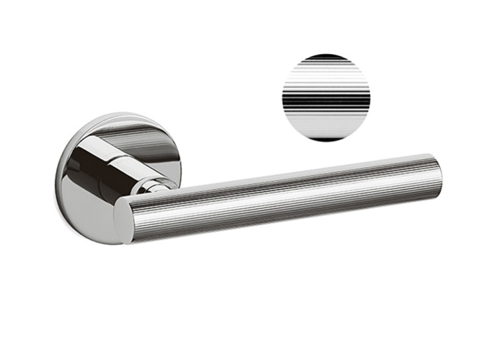 Дверная ручка на круглой розетке Olivari Atena Ligne CR полированный хром