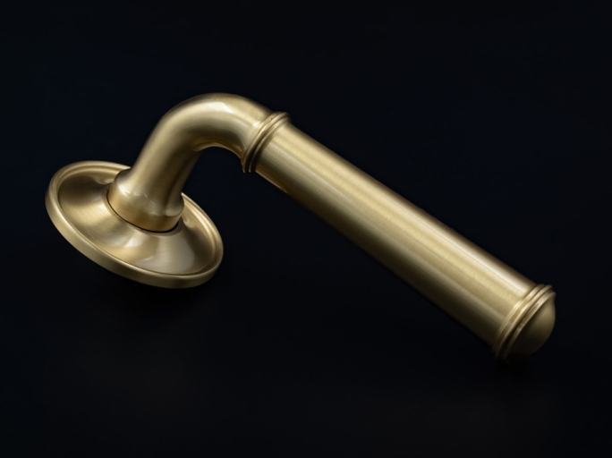 Дверная ручка на розетке Frank Allart 77747841 матовая латунь