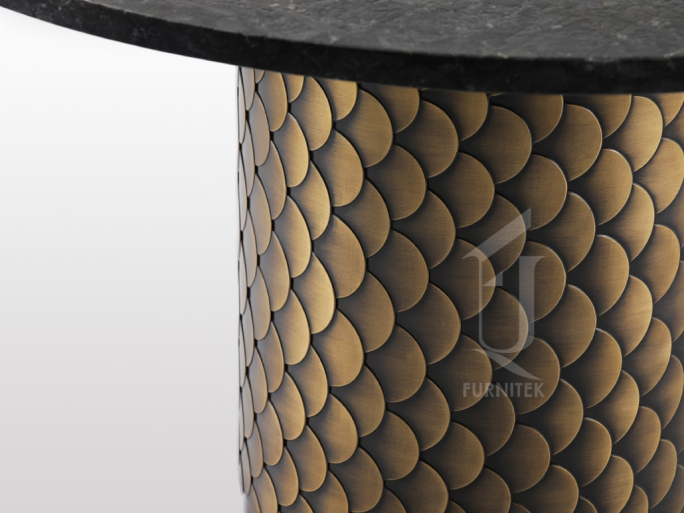 Стол обеденный Ar-Deco Furnitek FG-017 Античная латунь