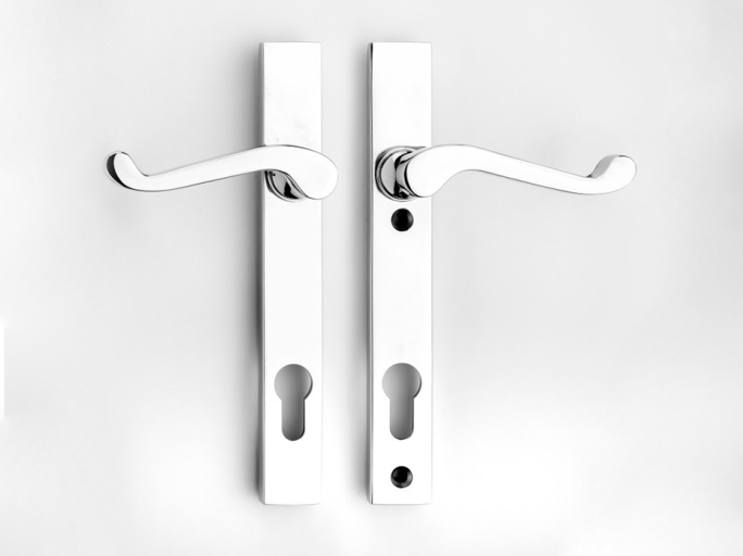 Ручка для балконной двери на узкой планке 27мм Frank Allart 30045361 полированный хром